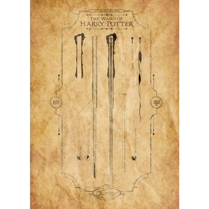 Vintage Wizarding-World Magical Chart Poster Wands Divination Magic School Canvas Painting Wall Art Dark Academy Dorm Home Decor