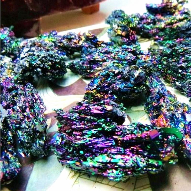 Specimen Natural Colorful Silicon Carbide Ornaments Peacock Color Stone Crystal