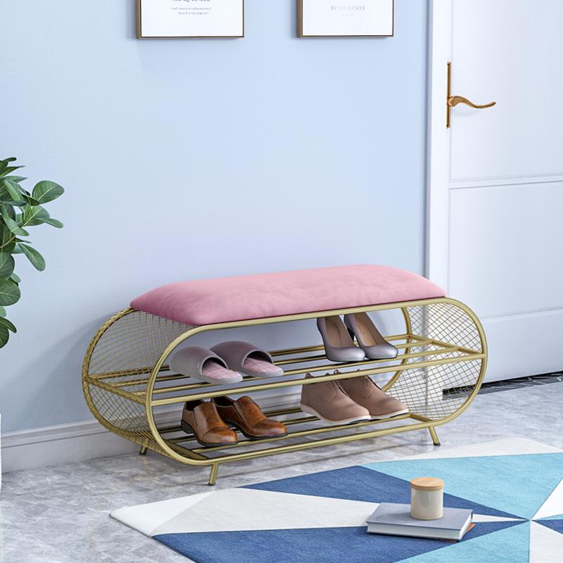 Металлическая полка для обуви с сиденьем, креативный табурет для пеленания обуви, входная мебель, полка для хранения вещей, экономящая место скамья, шкафы для прихожей