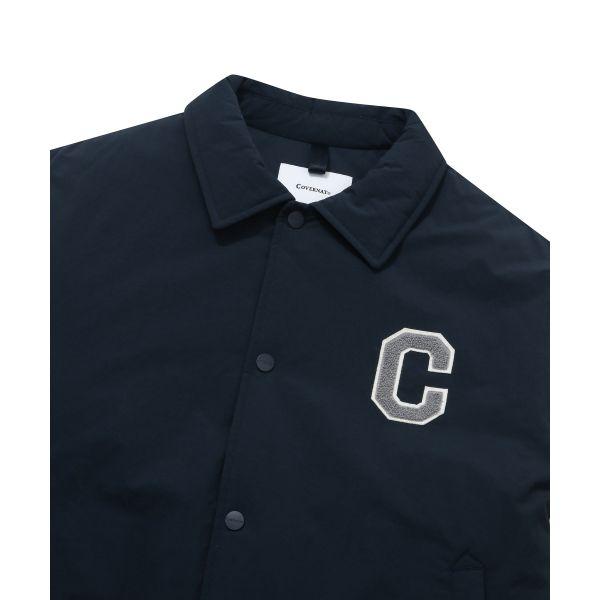 Covernat Single Breasted Long Sleeve Casual Comfortable Simple Lapel Down Jacket Unisex Outerwear Navy-Blue CO2404DP11NA