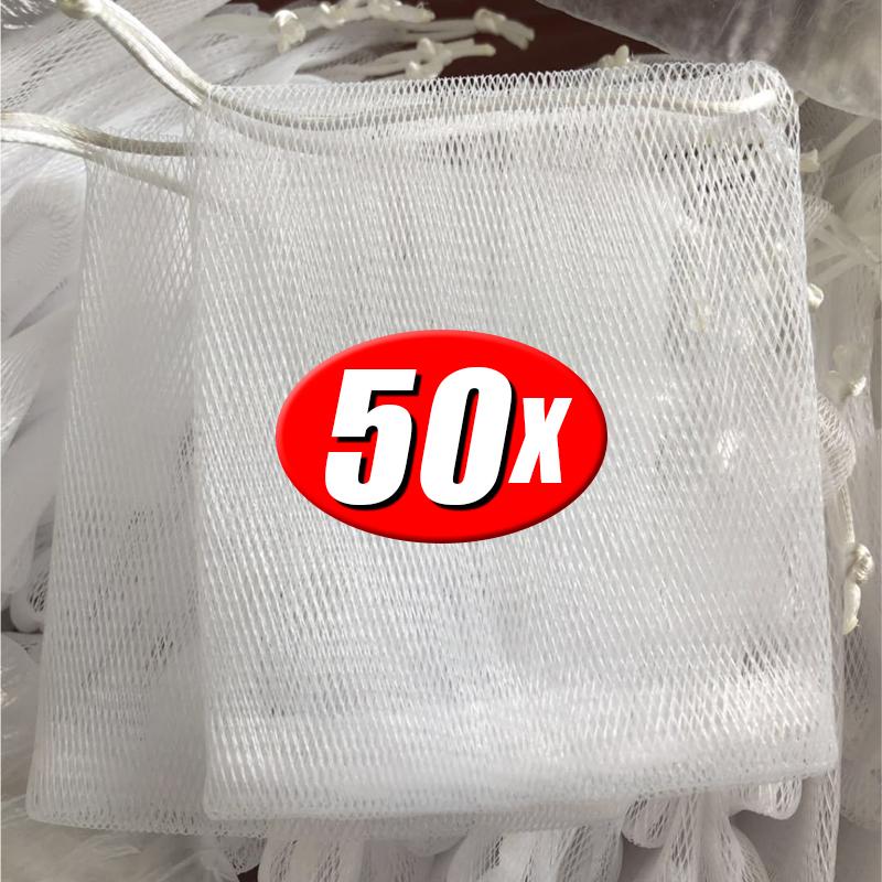 Portable Soap Saver Bag Hangable Drawstring Manual Foaming Net Facial Cleanser Scrubbers Mesh Cleaning Tools Bathroom Supplies