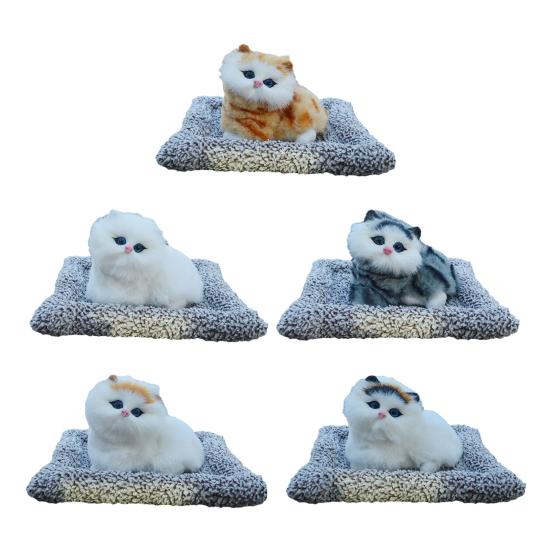 Имитация игрушки для кошек с бамбуковым угольным ковриком, удаление запаха, мяукающий плюшевый котенок, кукла-животное, украшение для домашнего офиса, рабочего стола, орнамент