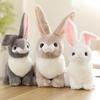 25/40CM Simulation Cute White Gray Khaki Plush Rabbit Fur Realistic Animal Easter Bunny Simulation Rabbit Toy Model