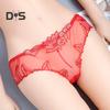 Женские сексуальные кружевные стринги, прозрачные сетчатые трусики, цветочное вышитое нижнее белье с низкой талией, ультратонкие женские трусы
