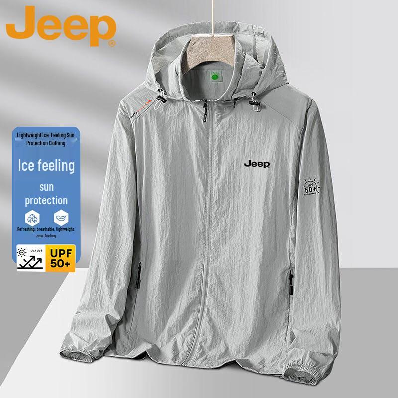 Jeep Мужская легкая куртка с капюшоном для защиты от солнца