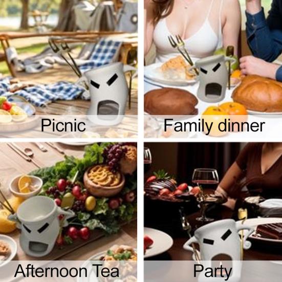 Кружка для фондю с тающим шоколадом, вилкой и ложкой, мини-чашка для горячего горшка для небольших вечеринок, индивидуальный подарок для любителей шоколада