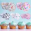 100Pcs Pastry Cup Colorfast Not Easy To Deform Safe Stylish Paper Cake Muffin Cup for Kitchen