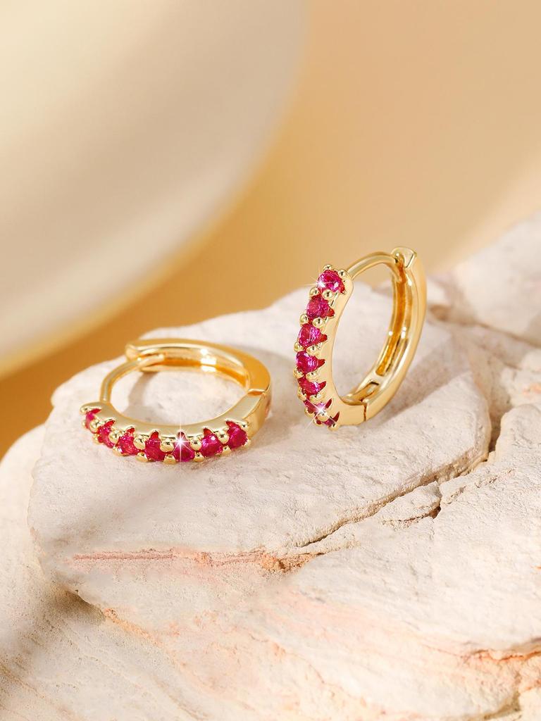 Серьги-кольца из меди с инкрустацией цирконами - Женские классические, универсальные, стильные каффы