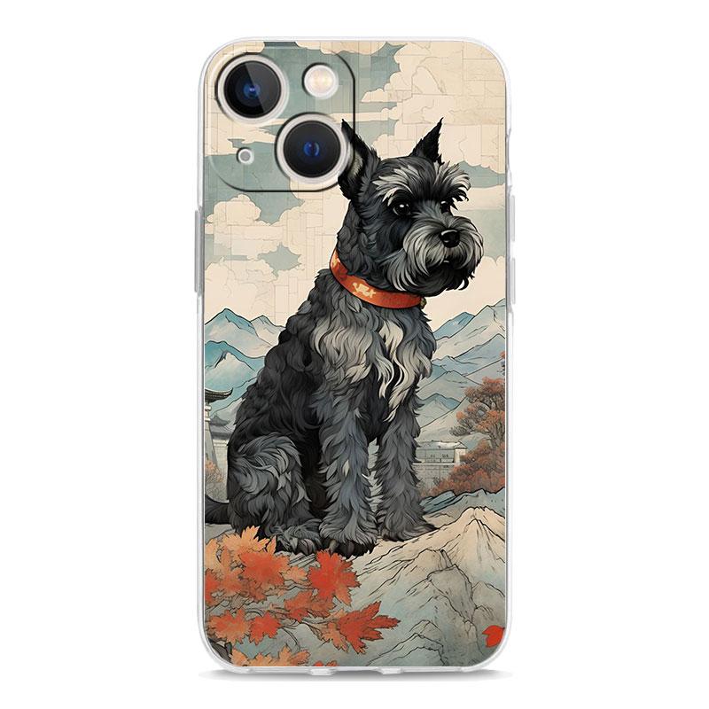Cartoon Schnauzer Dog Phone Case For iPhone 11 Cases iPhone 15 12 13 14 16 Pro Max X XR XS 14 15 Plus 16Pro iPhone16 Clear Cover