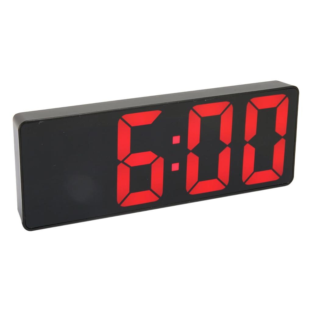 Digital Alarm Clock Electronic Desktop Clock with Temperature Display Voice Control Rectangle LED Clock for Home Bedroom
