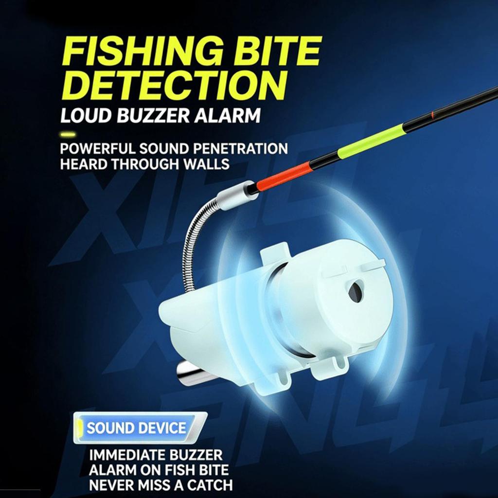 Night Fishing Float Bites Alarm with LED Light & Buzzer High Sensitivity Rod Tip Detection Bites Alerts Anti-False Alarm Fishing