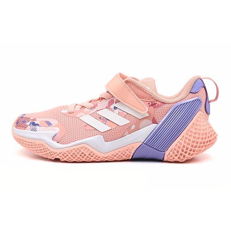 Adidas 4Uture Rnr Cny El K Breathable Non-Slip Low-Top Kids Running Shoes Kids Sneaker Pink White Purple FZ4598