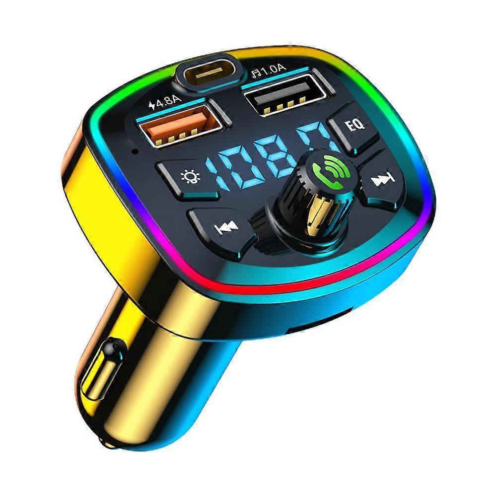 Car Charger FM Transmitter Bluetooth5.0 Hands Free True 3.1A Dual USB Port PD
