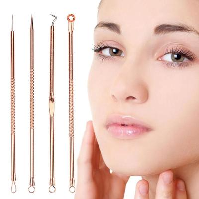 4 шт., набор игл для удаления черных точек, прыщей и прыщей, набор игл для выдавливания акне, инструменты, ложка для чистки лица, экстрактор Por