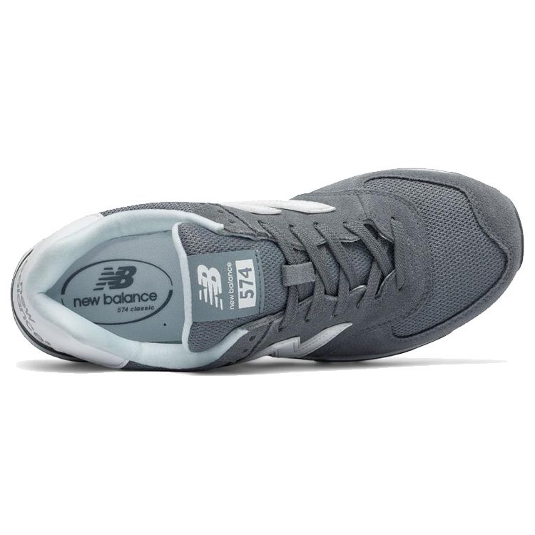 New Balance Nb 574 Светоотражающая ткань Кожа Низкий верх Кроссовки для бега Унисекс Кроссовки Темно-серый Белый ML574CNC