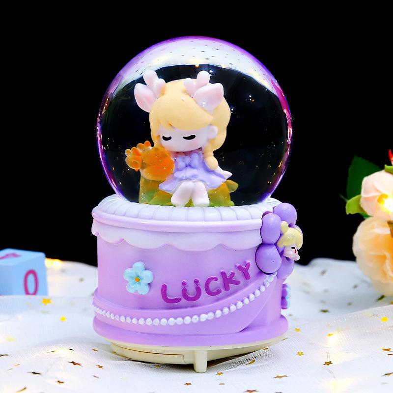 Pink Heart Castle Music Box Lantern - Snow Princess Dream Castle Birthday Gift