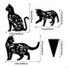 3Pcs Cat Metal Decorative Garden Stakes Animal Weather Resistant Lawn Ornaments Halloween