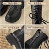 British soft leather thick-soled Martin boots women's autumn and winter new velvet short boots small casual snow boots