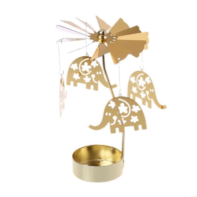 62KD Снеговик Вращающаяся Карусель Подставка Держатель для Чайной Свечи Металл Чайная Свеча Рождественский Домашний Декор Подарки