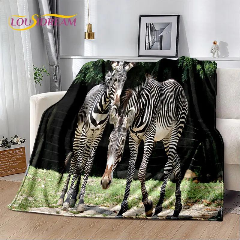 Wild Animal Zebra Soft Plush Blanket,Flannel Blanket Throw Blanket for Living Room Bedroom Bed Sofa Picnic Cover Bettdecke Kids