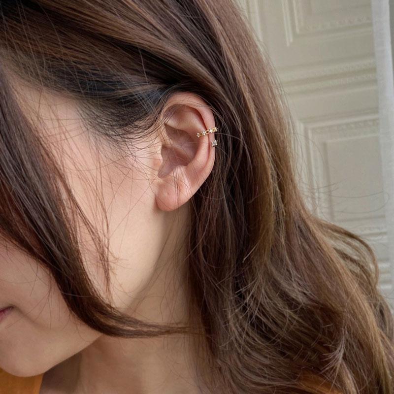 ANENJERY Серьги-манжеты без пирсинга для женщин, серьги-клипсы с цирконием, модные ювелирные изделия для девочек