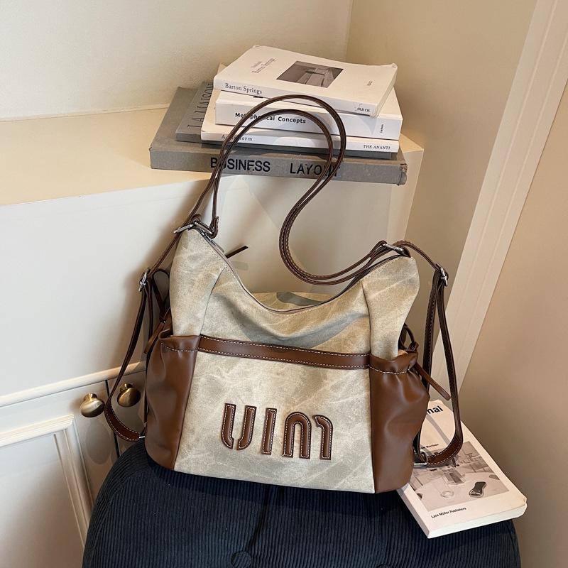 Women's Retro Minimalist Large-Capacity Tote Bag - High-End Outdoor Casual Shoulder Handbag