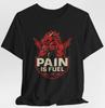Боль - это топливо Футболка Dragon Gym Мотивационная для тренировок Фитнес Гиря Футболка