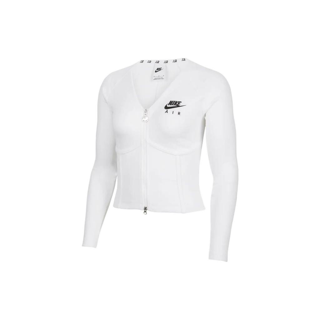 Nike Спортивная куртка с вышитым логотипом и двойной молнией, воротник-воронка, женская куртка белого цвета FD2377-100