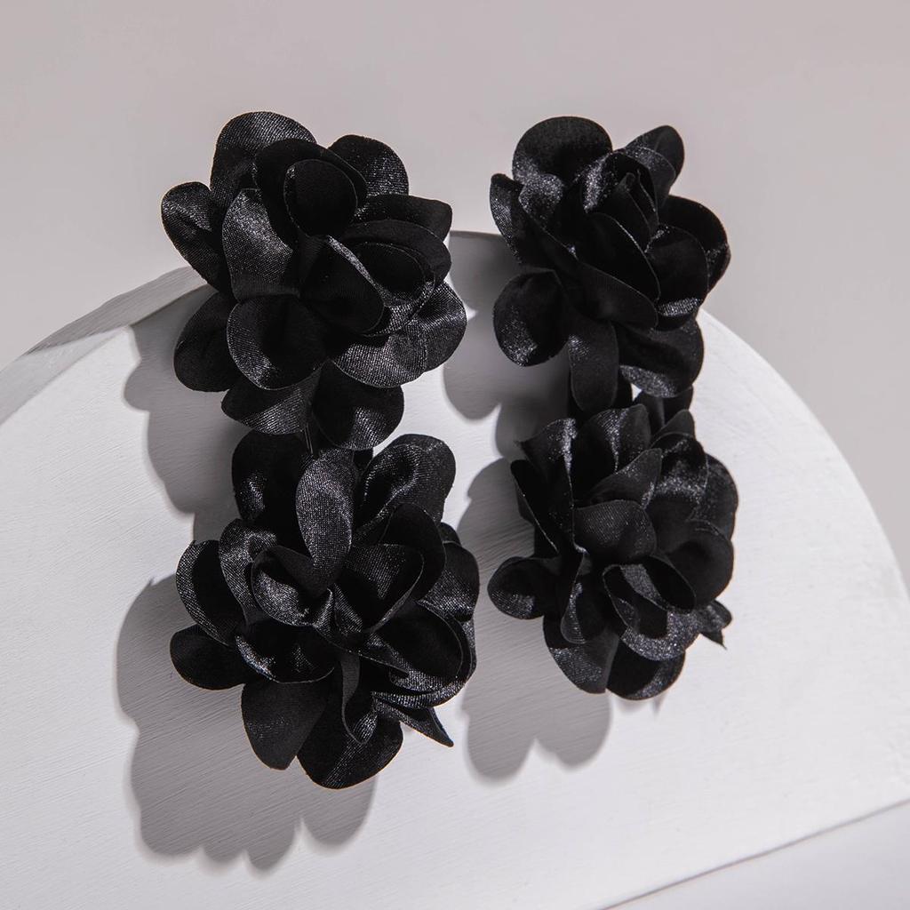 2 шт. европейские модные полихромные имитационные 3D-цветочные висячие серьги-гвоздики для женщин и девочек, свежие большие цветочные праздничные украшения для вечеринок