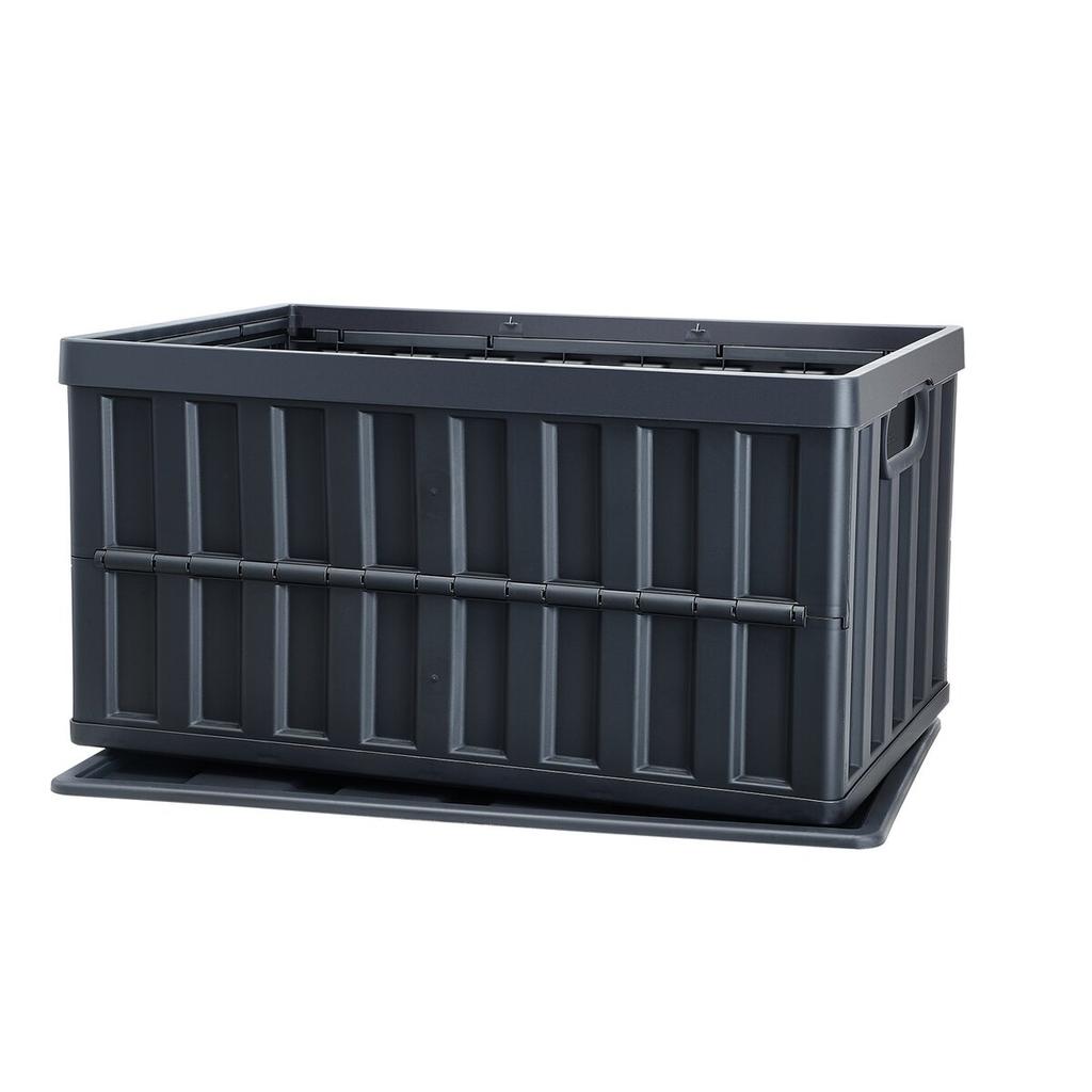 Collapsible Storage Bins with Lids, 65L 3 Packs, Folding Plastic Stackable Utility Crates with Handles, Large Heavy Duty Containers for Clothes, Toys,