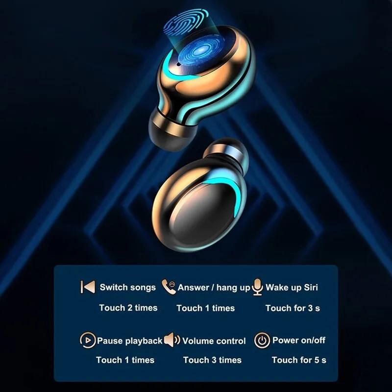 Беспроводные наушники Bluetooth TWS LED Dislpaly Бинауральная гарнитура Водонепроницаемые HD-вызовы CVC 8,0 Наушники с шумоподавлением