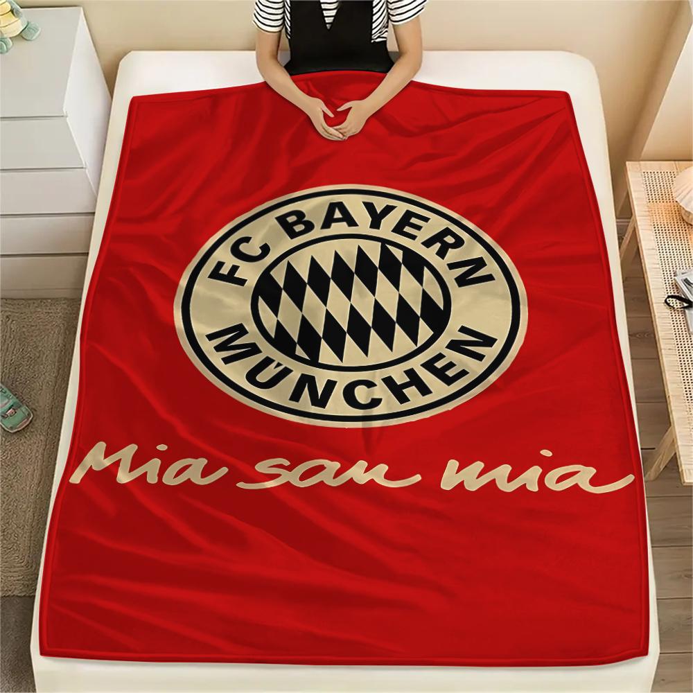 1 шт. Фланелевое одеяло с принтом ФК «Бавария Мюнхен», Высококачественное, для всех сезонов, Декор для дома, Тепло и уют, Идеально для рождественских подарков