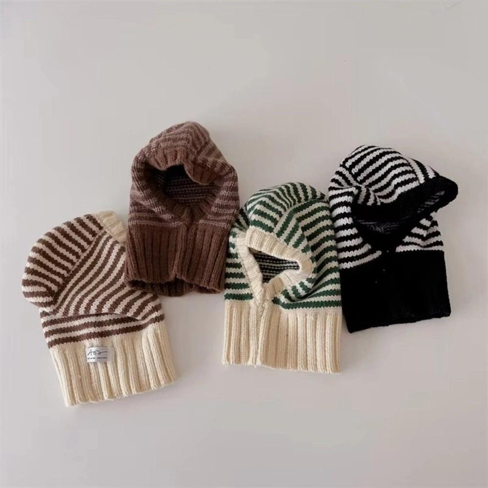 Hooded Style One-Piece Hat Knit Material Children Balaclava Knit Ear Protection Hats  Winter Season
