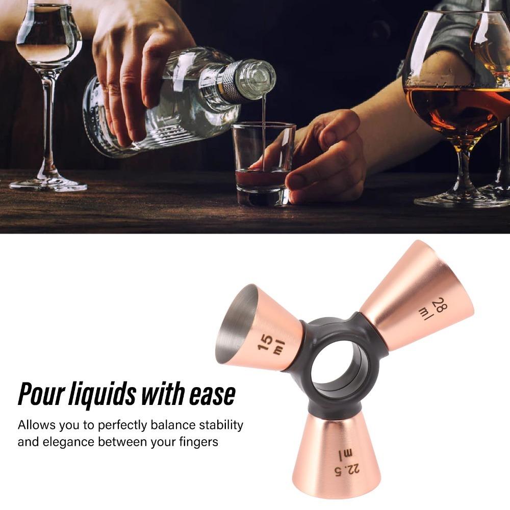 304 Stainless Steel 3 End Bar Measuring Cup Ergonomic Design Stainless Steel Jigger Party