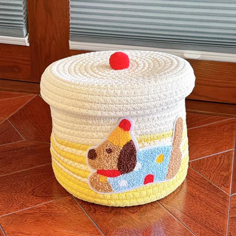 Пылезащитная плетеная корзина для хранения большой вместимости, корзина для организации дома, корзина для хранения с крышкой