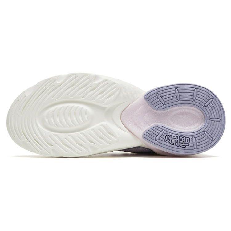 Anta Lifestyle Series Прочные дышащие низкие спортивные повседневные туфли женские кроссовки Фиолетовый Белый 122328892-2