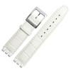 17 мм 19 мм Оригинальный ремешок для часов из телячьей кожи Для Swatch Мужской Женский Браслет с узором под аллигатора Аксессуары для ремешка