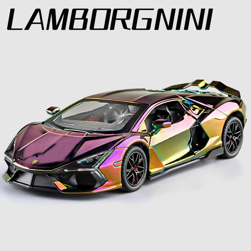 1:24 Lamborghini Revuelto Гальваническое покрытие Сплав Модель Автомобиля Игрушка Литье под Давлением Металлическое Литье Звук и Свет Автомобильные Игрушки Для Детей Транспортное Средство
