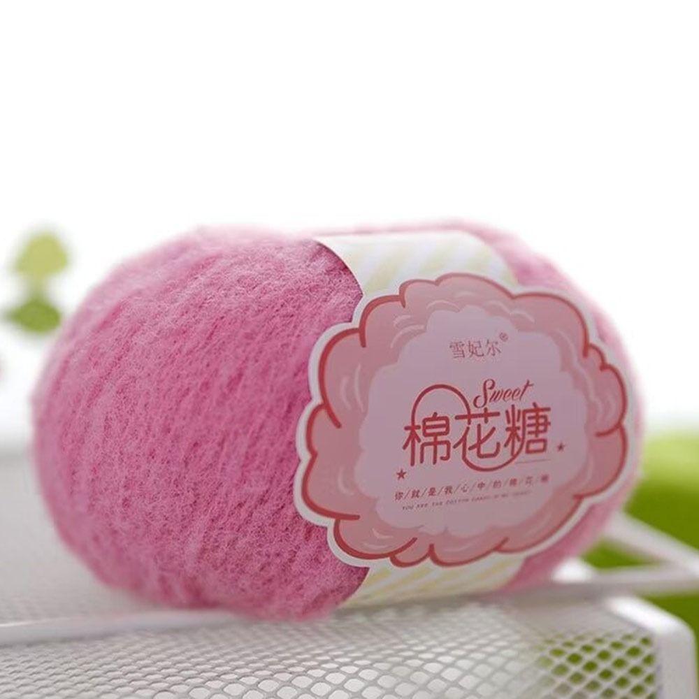 Multicolor Wool Ball Cotton Candy Yarn Ball Woven Material Wool Thread  for Knitting Doll Hair Clip