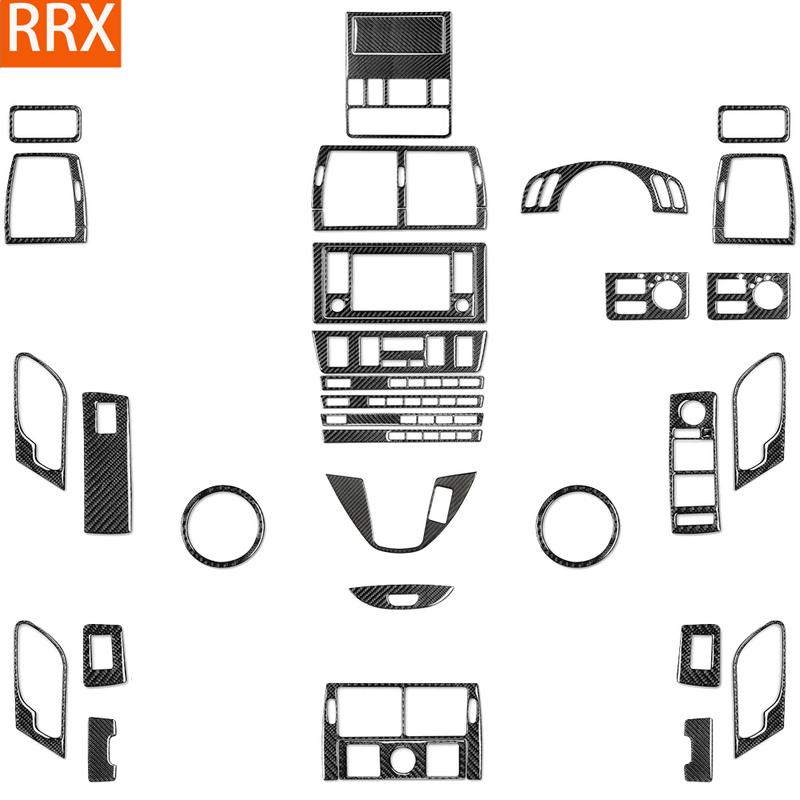 Для BMW X5 E53 2000-2006 Полный комплект накладок на центральную панель, наклейка из настоящего углеродного волокна, аксессуары для интерьера автомобиля