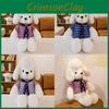 Bow Tie Poodle With Striped Clothes Plush Toy Cartoon Stuffed Doll Kids Gift
