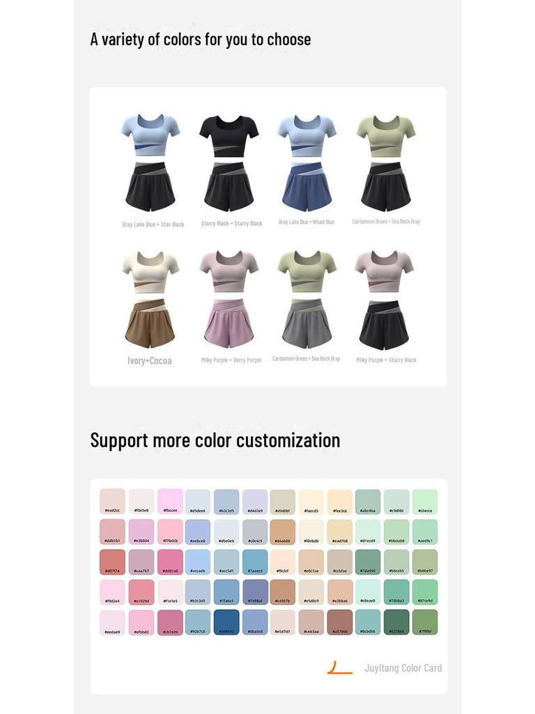 Juyitang Летний цветной облегающий спортивный костюм для йоги - дышащая телесная одежда для фитнеса и активного отдыха