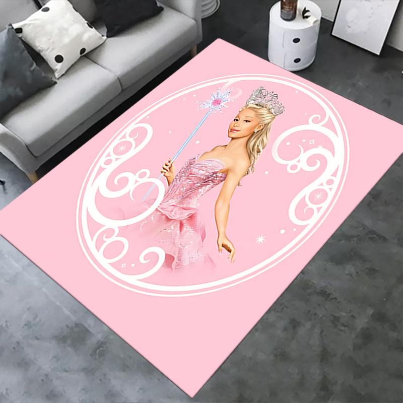 Princess, Magic Wand Pattern Polyester Office Carpet Chair Mats, Home Decor Dormitory Floor Protector with Anti-Skid Backing, Large Area Cov