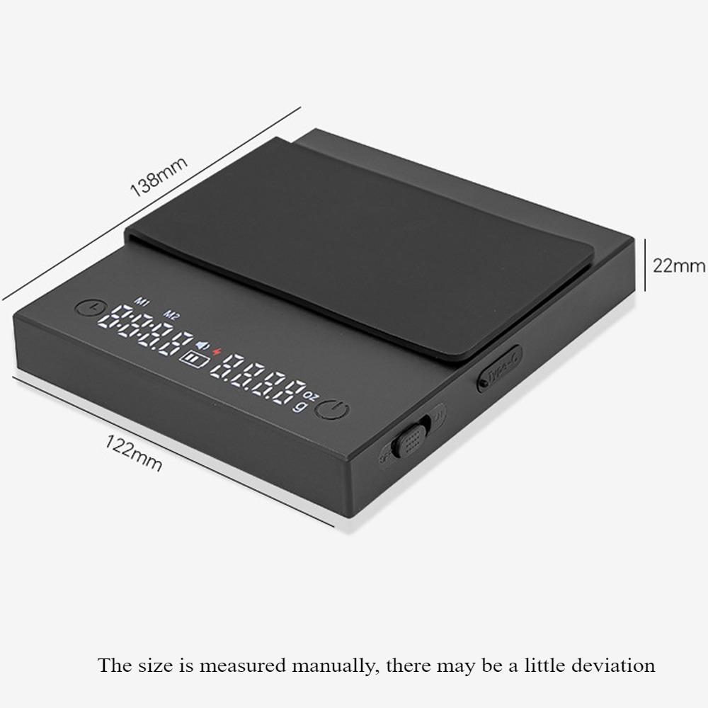 Кухонные цифровые весы для кофе 2 кг/0,1 г, перезаряжаемые весы для эспрессо, высокоточные циклические электронные весы, аксессуары для домашнего бариста