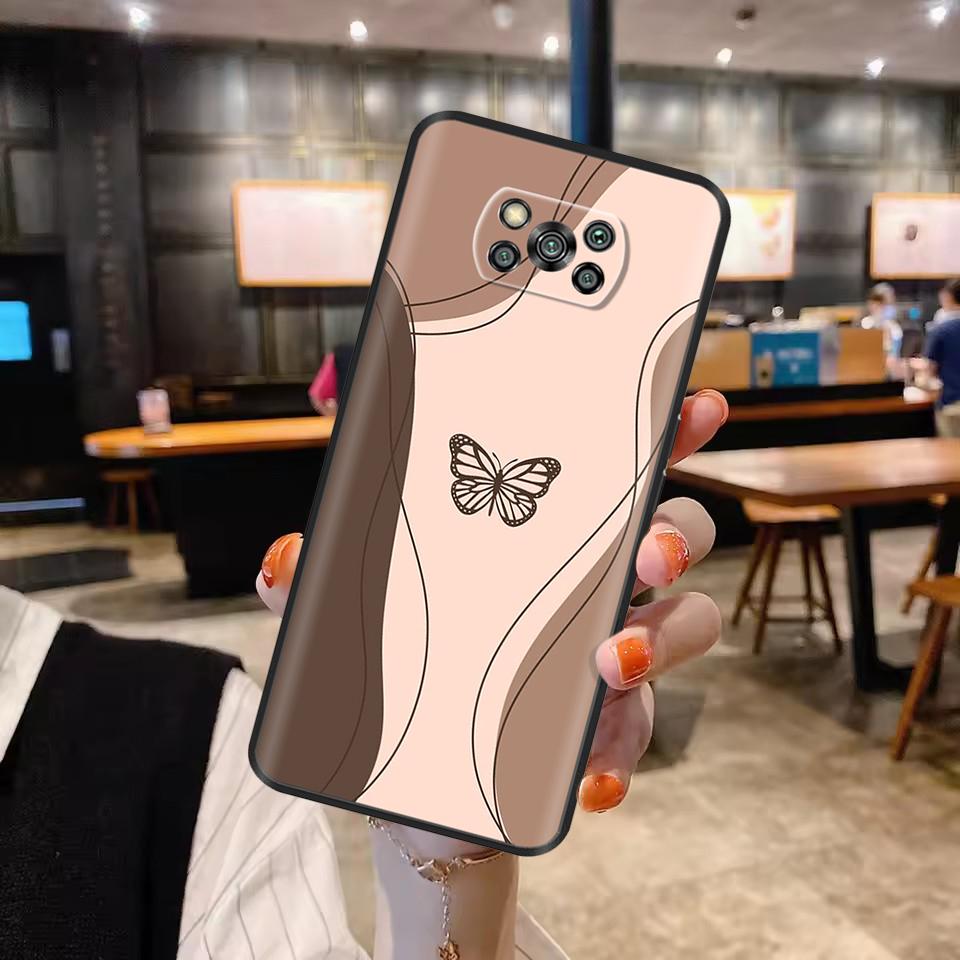 Для чехла Poco X3 Pro Чехол с бабочкой и сердцем из мягкого жидкого силикона Полная защита Чехлы для Xiaomi Poco X3 NFC Чехол для Poco X3 PocoX3