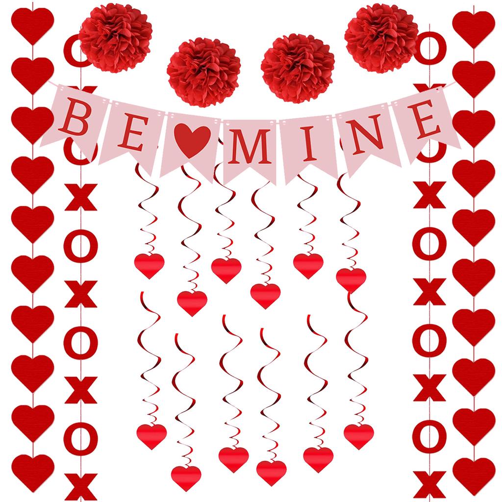 Аксессуары ко дню святого Валентина, наборы для украшения праздничной вечеринки с гирляндами и баннерами, реквизит для празднования годовщины свадьбы