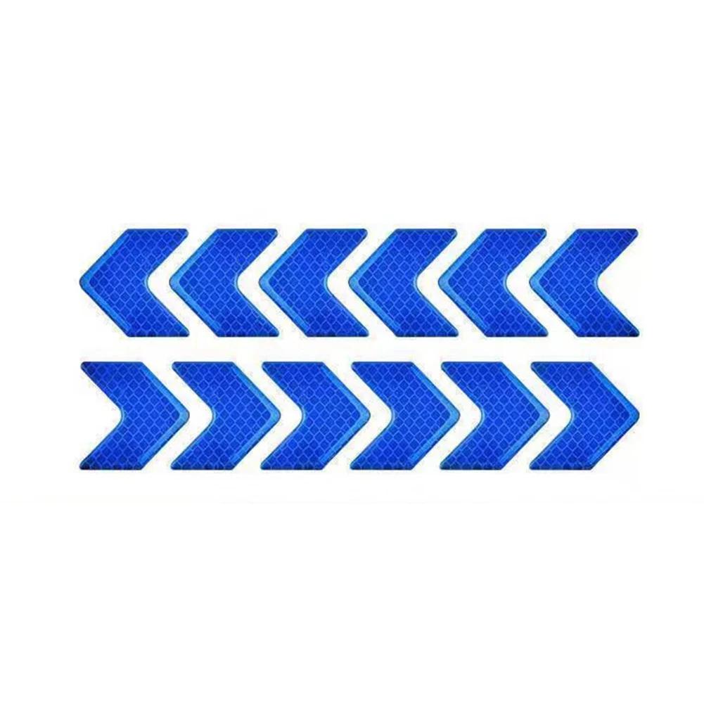 12PCS Car Reflective Sticker Arrows Pattern Warning Car Stickers and Decals Auto Tail Bar Bumper Safety Car Accessories Exterior