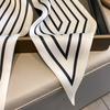 Women Neck Scarf Striped Contrast Color Satin Triangle Edge Wide Band Neck Decoration OL Style Commute Lady Hair Band Clothes Accessory