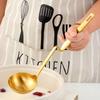 Anti Scalding Stainless Steel Soup Spoon Long Handle Oil Filter Skimmer Spoon  Cooking Essential
