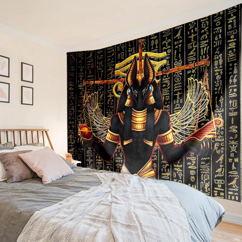 Egyptian Anubis Art Tapestry Room Decoration Wall Hanging for Living Room Bedroom, dormitory, Birthday and Christmas gifts